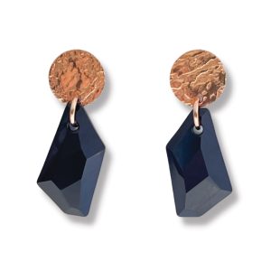 DE ART EARRINGS with Ironbark Disc Tops - Jet