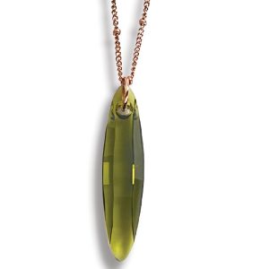 ELLIPSE CRYSTAL NECKLACE - Olivine/Gold