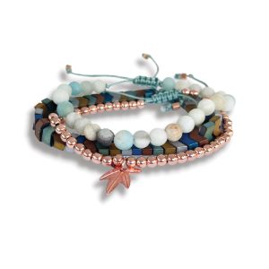 BRACELET STACK - Blue/Brown/Rose Gold