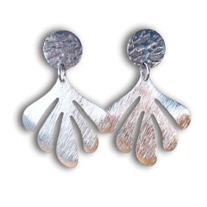 SILVER LEAF EARRINGS - Short