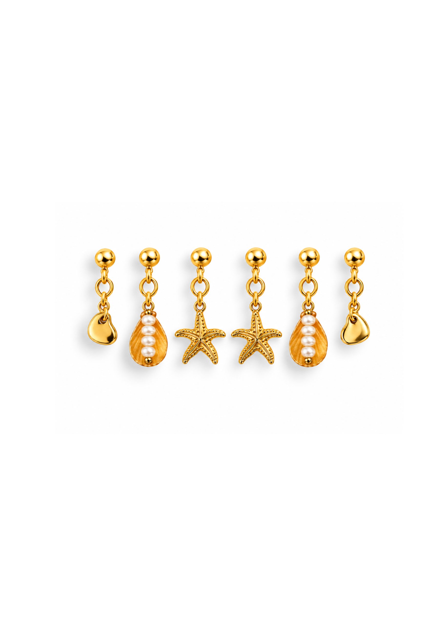 SHELLY BEACH Triple Earring Stack