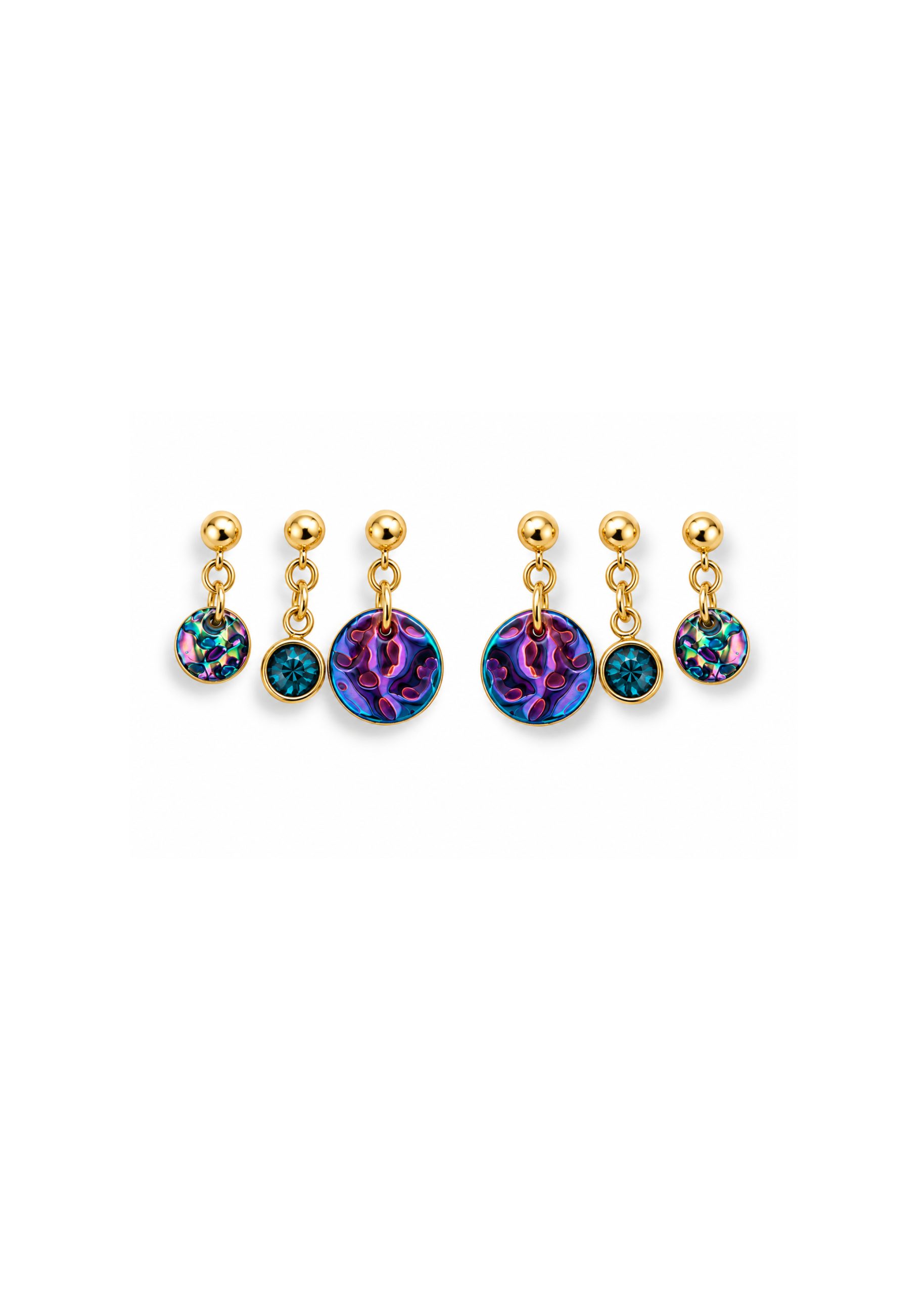Celestial Paua - TRIPLE EARRING STACK