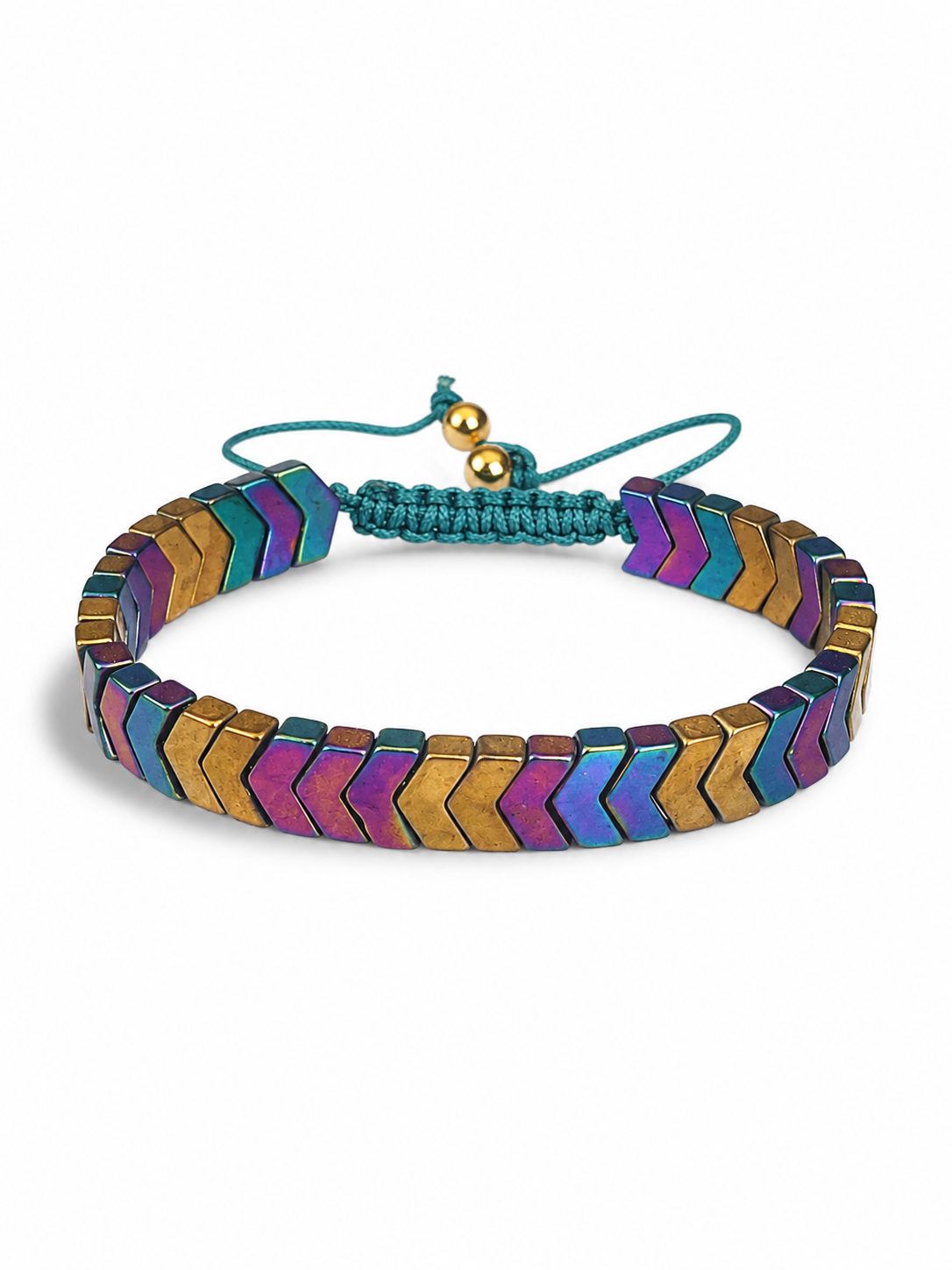 Purple, Blue and Gold toned Arrowhead Bracelet