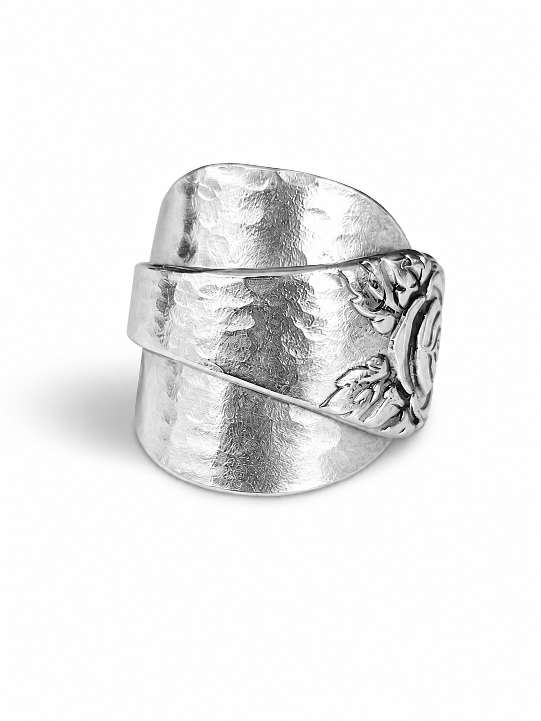 SWEDISH ROSE HAMMERED VINTAGE SPOON RING - Image 2
