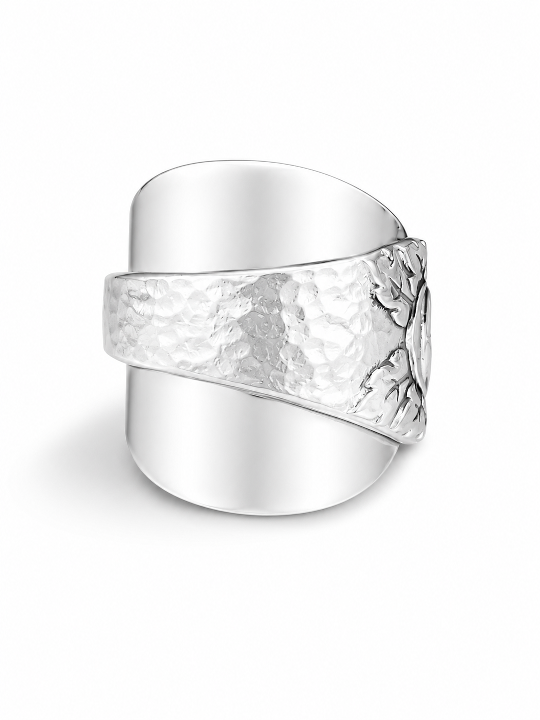 SWEDISH ROSE HAMMERED VINTAGE SPOON RING - Image 4
