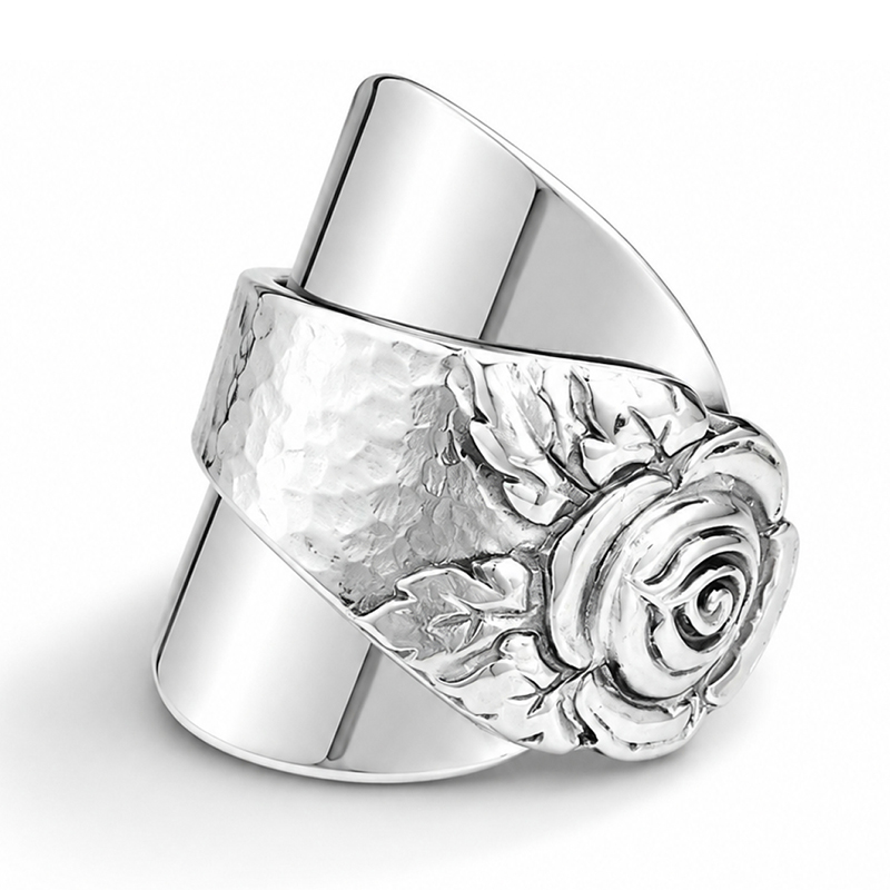 SWEDISH ROSE HAMMERED VINTAGE SPOON RING