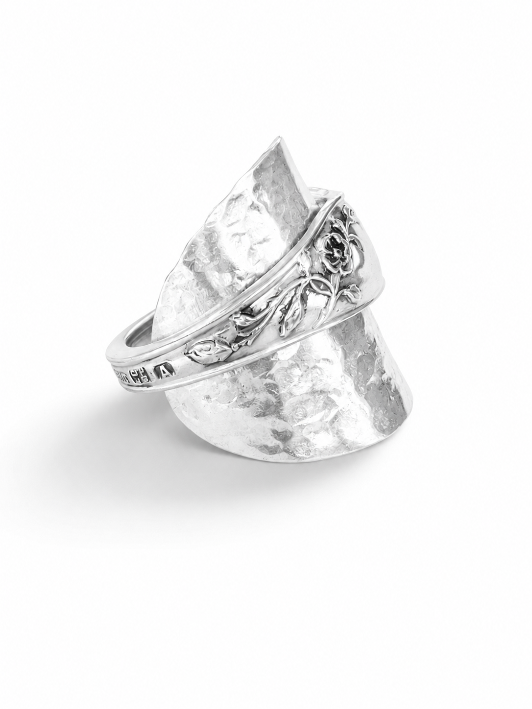 WINGFIELD FLORAL HAMMERED SPOON RING - Image 3