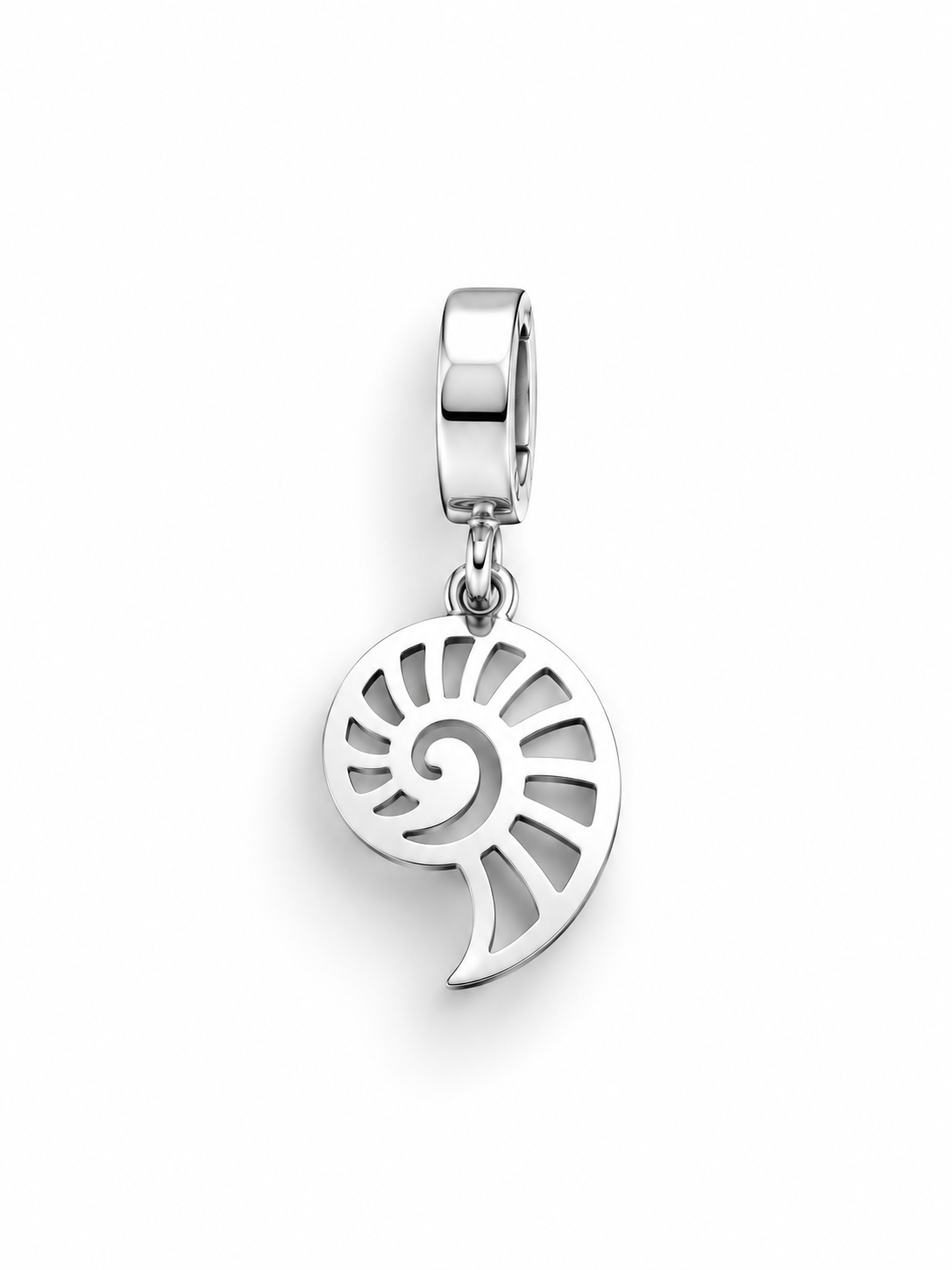 Conch Shell Bikini Charm - Silver