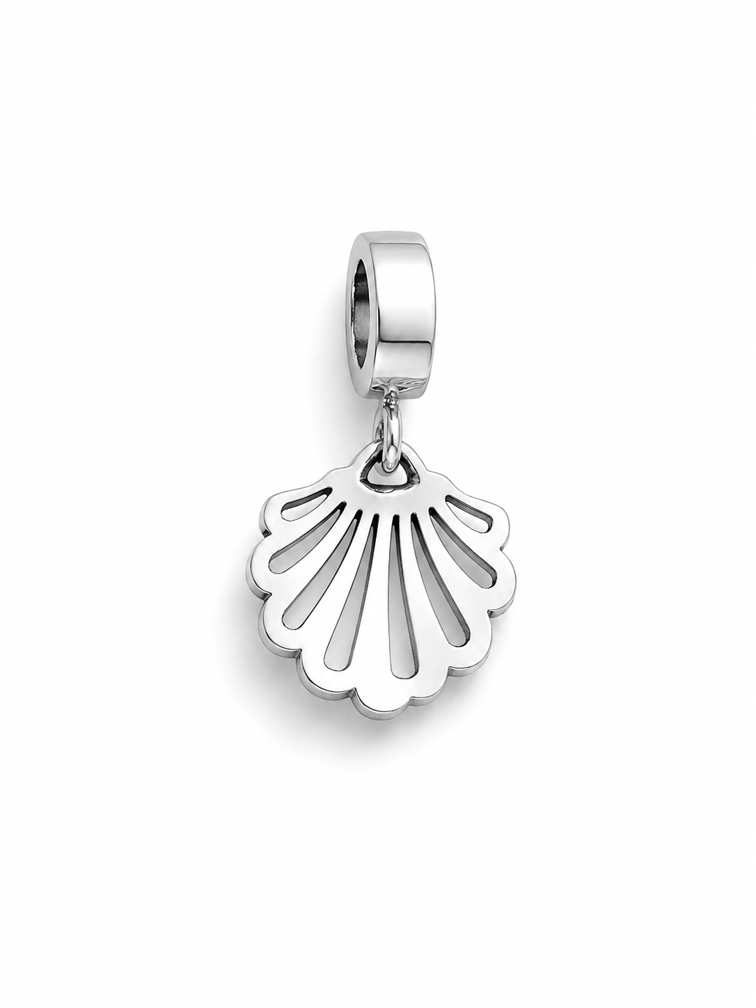 Scallop Shell Bikini Charm - Silver
