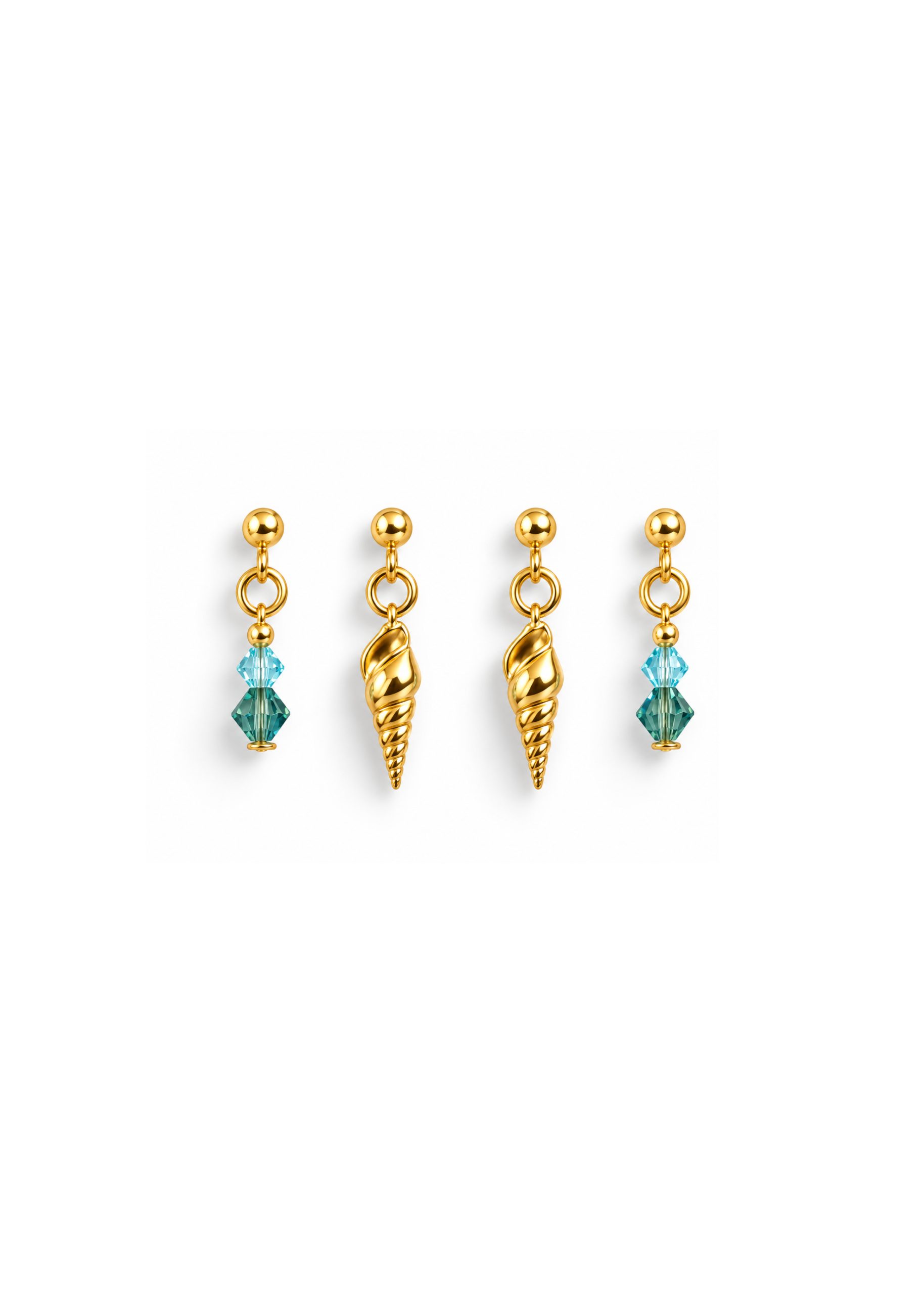 Aqua Drift Double Earring Set